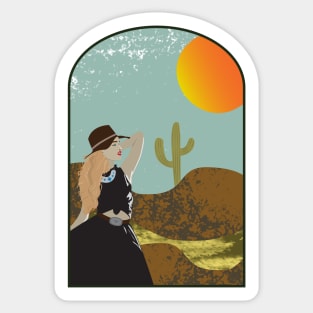 Sun Shines on Desert Cowgirl Sticker